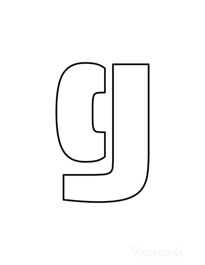 Printable Letter Stencils Block Style Lowercase G