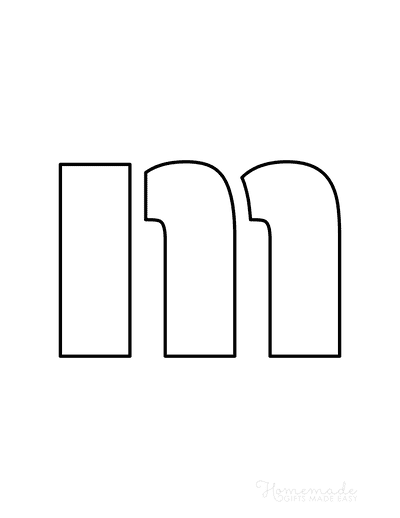 Printable Letter Stencils Block Style Lowercase M