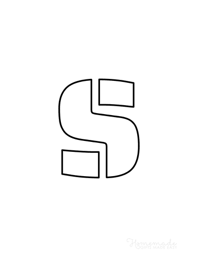 Printable Letter Stencils Block Style Lowercase S