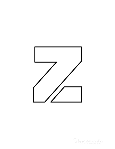 Printable Letter Stencils Block Style Lowercase Z