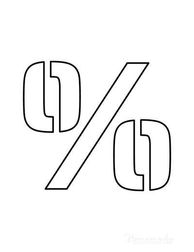 Printable Letter Stencils Block Style Symbol Percent