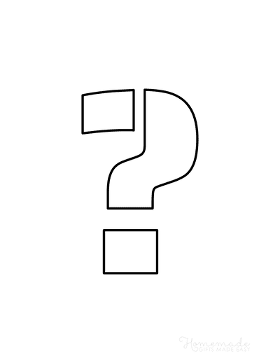 Printable Letter Stencils Block Style Symbol Question Mark