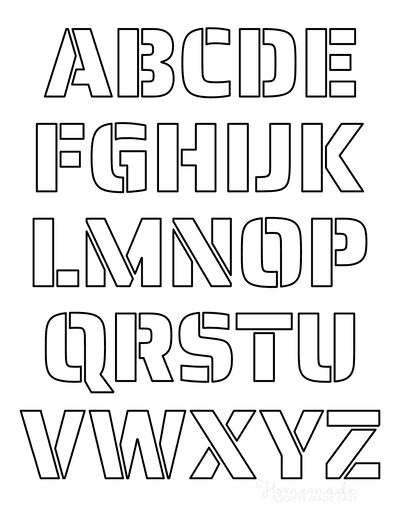 Printable Letter Stencils Block Style Uppercase Alphabet