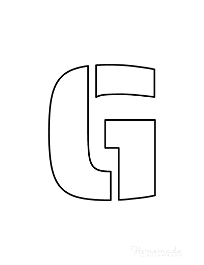 Printable Letter Stencils Block Style Uppercase G