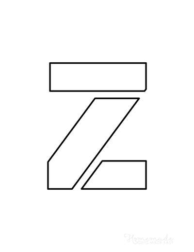 Printable Letter Stencils Block Style Uppercase Z