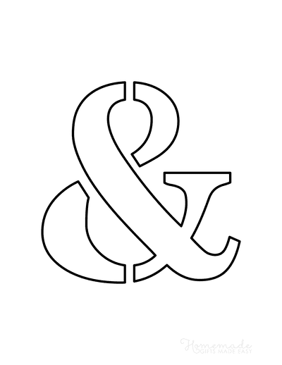 Printable Letter Stencils Classic Style Symbol Ampersand