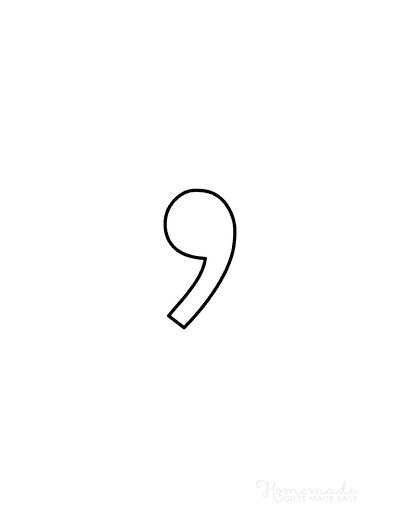 Printable Letter Stencils Classic Style Symbol Comma