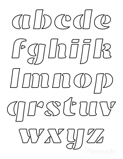 Printable Letter Stencils Italics Style Lowercase Alphabet