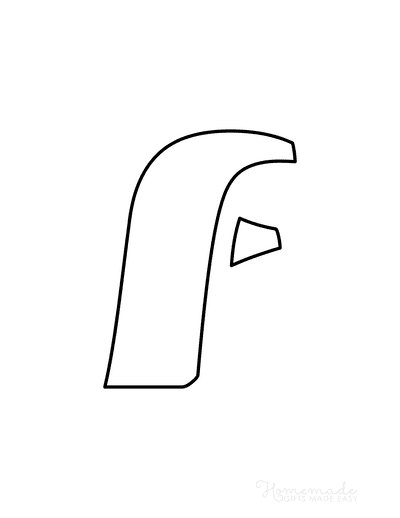 Printable Letter Stencils Italics Style Lowercase F