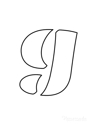 Printable Letter Stencils Italics Style Lowercase G