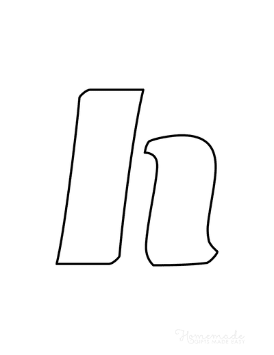 Printable Letter Stencils Italics Style Lowercase H