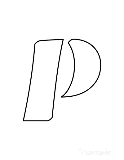 Printable Letter Stencils Italics Style Lowercase P