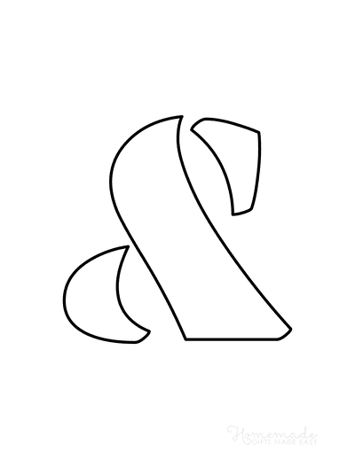 Printable Letter Stencils Italics Style Symbol Ampersand