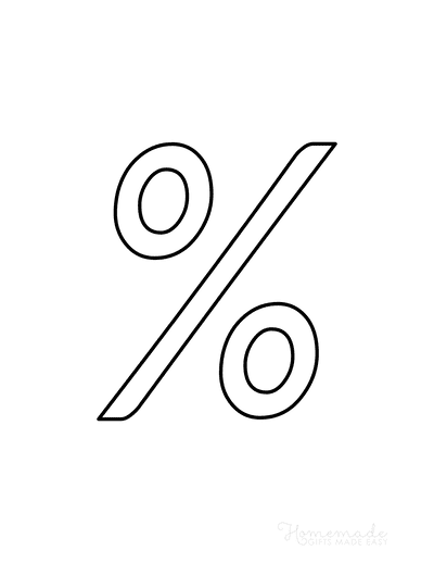 Printable Letter Stencils Italics Style Symbol Percent
