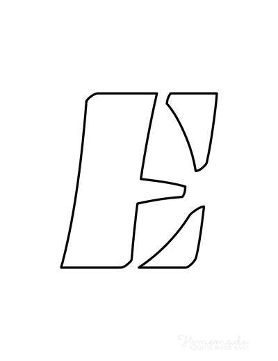Printable Letter Stencils Italics Style Uppercase E