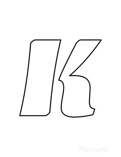 Printable Letter Stencils Italics Style Uppercase K
