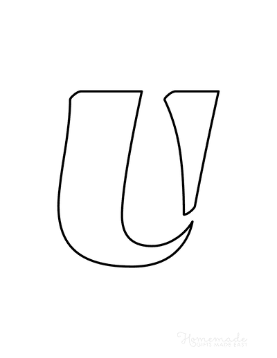 Printable Letter Stencils Italics Style Uppercase U