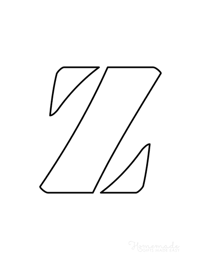 Printable Letter Stencils Italics Style Uppercase Z