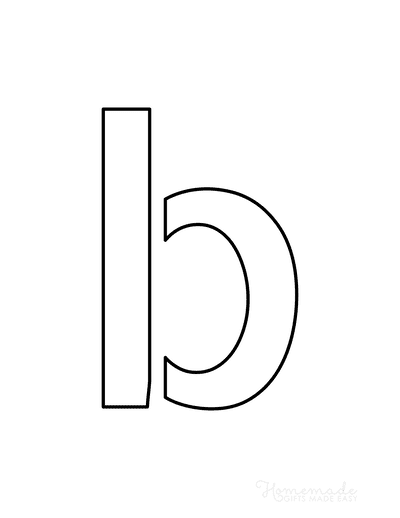 Printable Letter Stencils Narrow Style Lowercase B