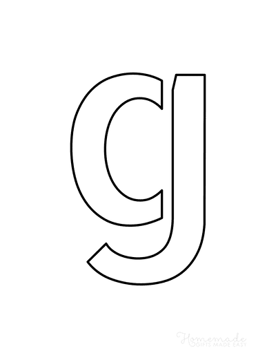 Printable Letter Stencils Narrow Style Lowercase G