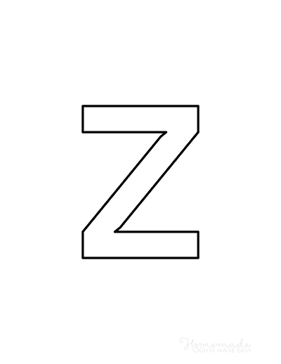 Printable Letter Stencils Narrow Style Lowercase Z
