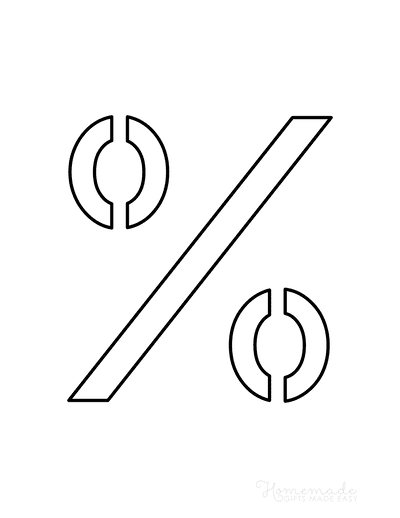 Printable Letter Stencils Narrow Style Symbol Percent