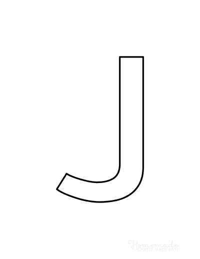 Printable Letter Stencils Narrow Style Uppercase J