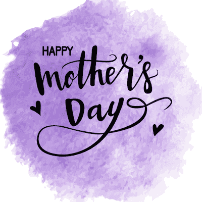 Printable Mothers Day Card 5x5 Purple Watercolor