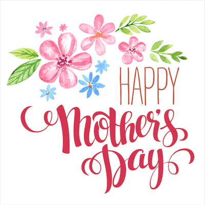 Printable Mothers Day Card 5x5 Watercolor Flowers