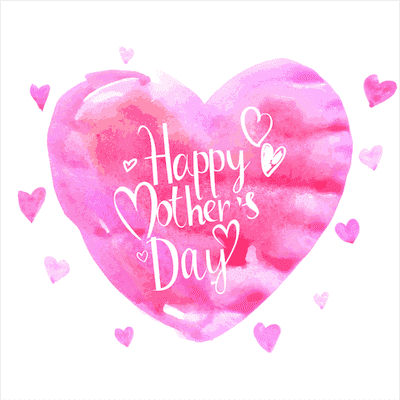 Printable Mothers Day Card 5x5 Watercolor Heart