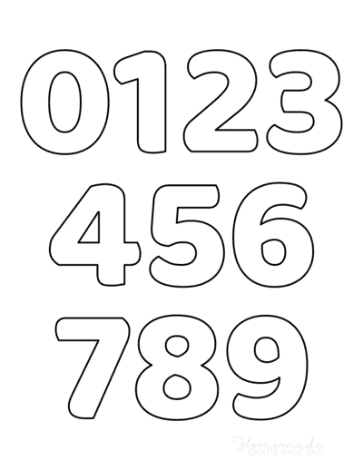 Printable Numbers Balloon Style Small