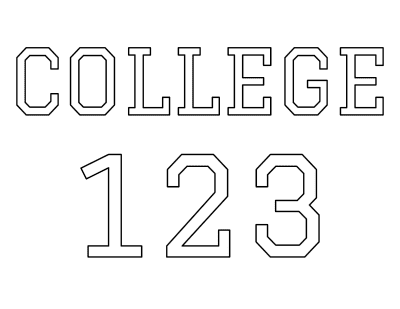 Printable Numbers College Style