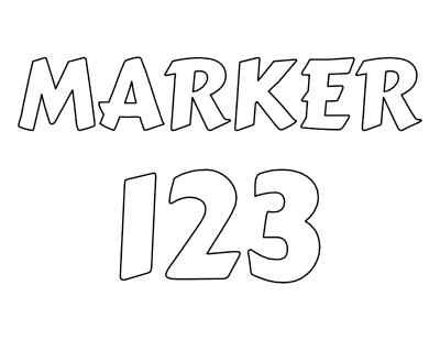 Printable Numbers Marker Pen Style