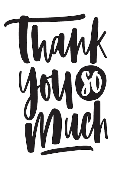 thank you card black and white