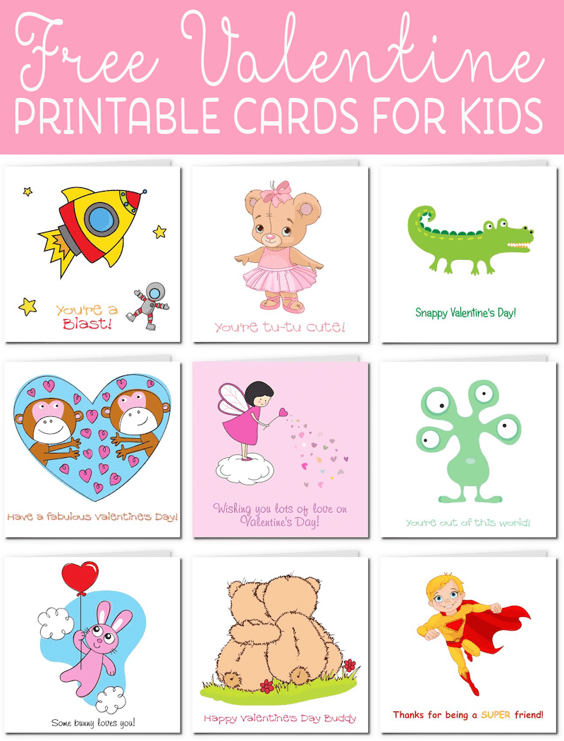 Printable Valentine Day Cards For Kids
