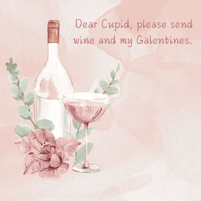 Printable Valentines Cards Galentines Day Card With Wine