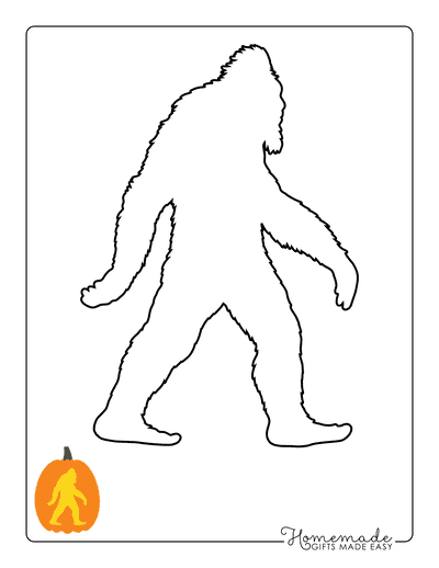 Pumpkin Carving Stencils Bigfoot Walking