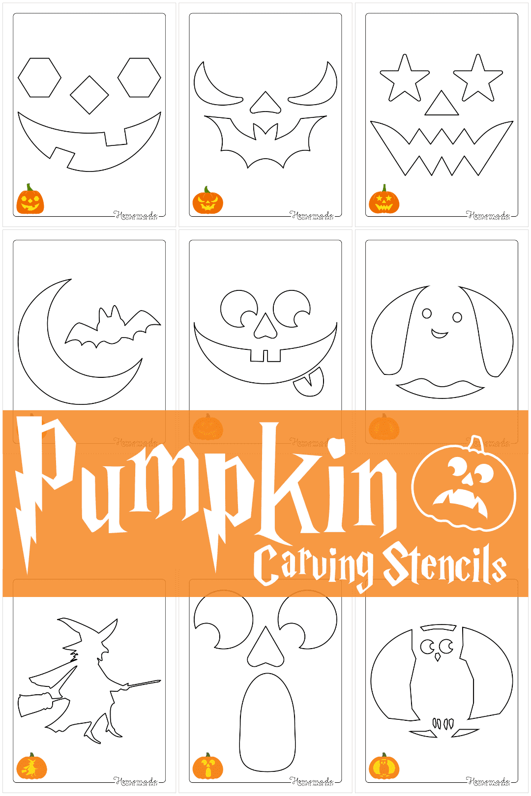 scary tree pumpkin stencil
