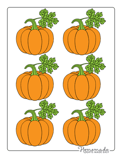 Pumpkin Template Printable With Leaf Xsmall Color