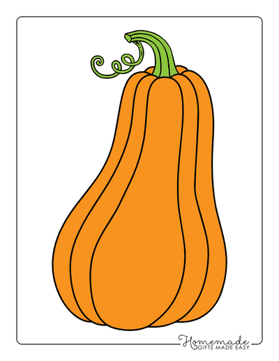Pumpkin Template Printable With Vine Large Color