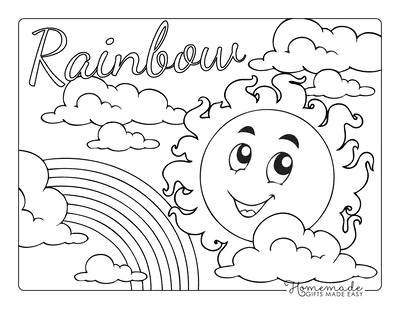 easy rainbow coloring pages