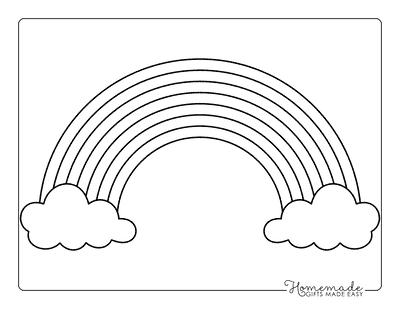 Rainbow Coloring Pages Simple Rainbow and Clouds to Color