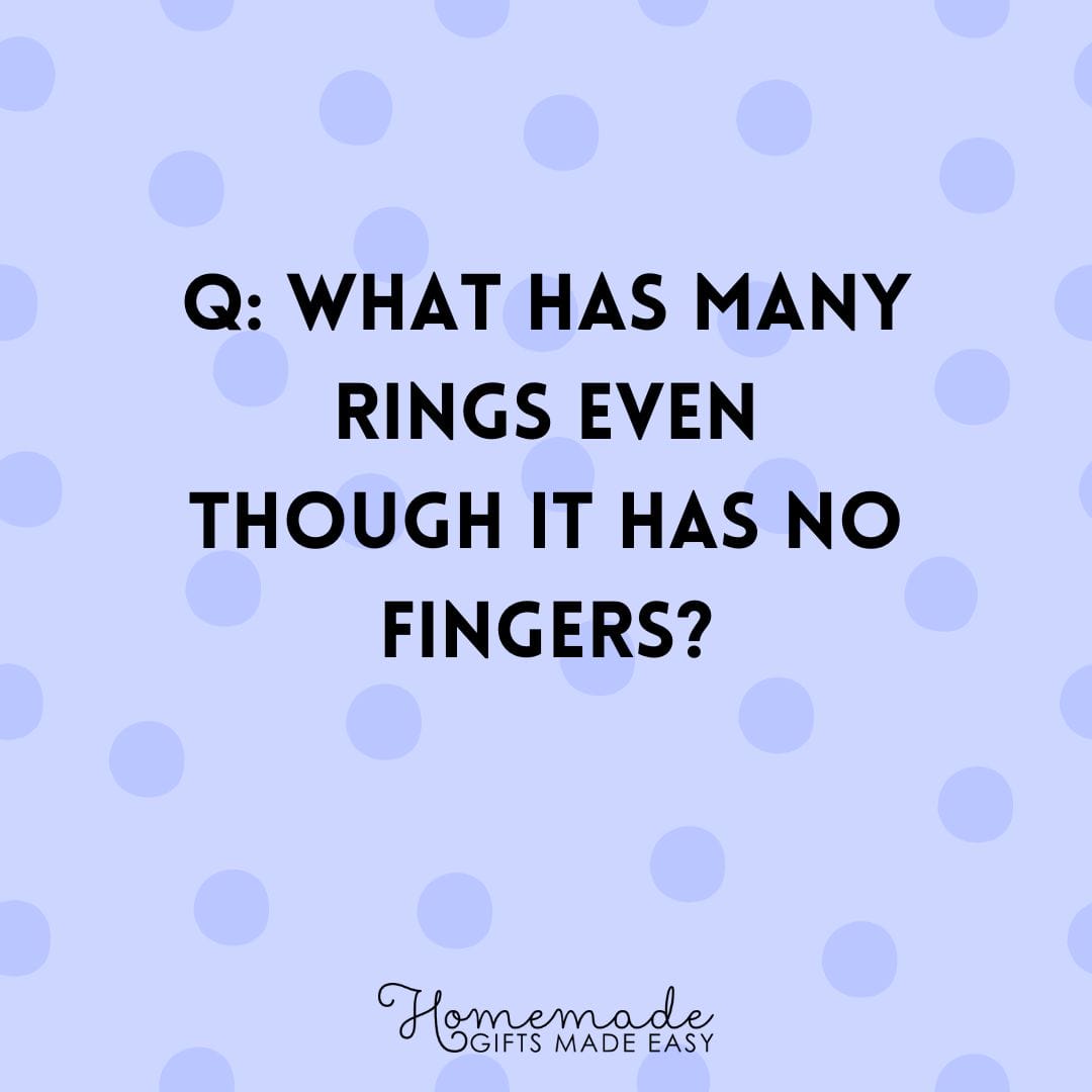 riddles What has many rings even though it has no fingers?