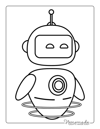 Robot Coloring Pages Easy Cute Cool Futuristic Robot