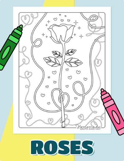 Rose Coloring Pages