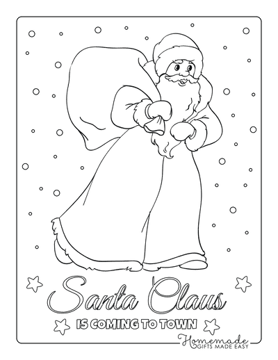 Best Santa Coloring Pages for Kids & Adults | Free Printable PDFs