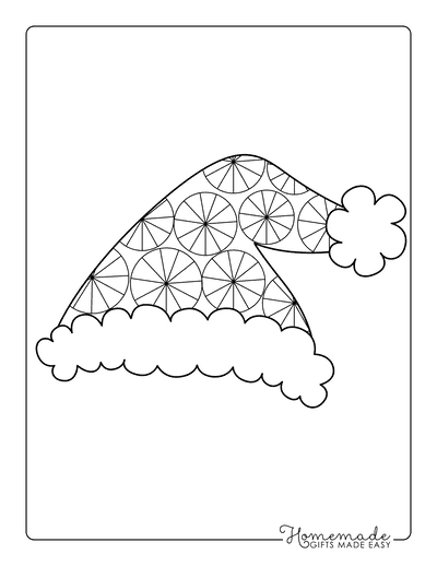 Santa Coloring Pages Zentangle Hats Style 4