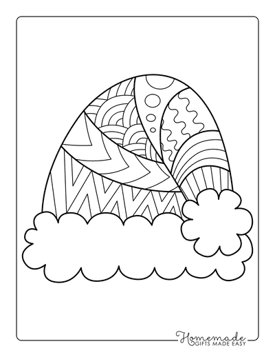 Santa Coloring Pages Zentangle Hats Style 8