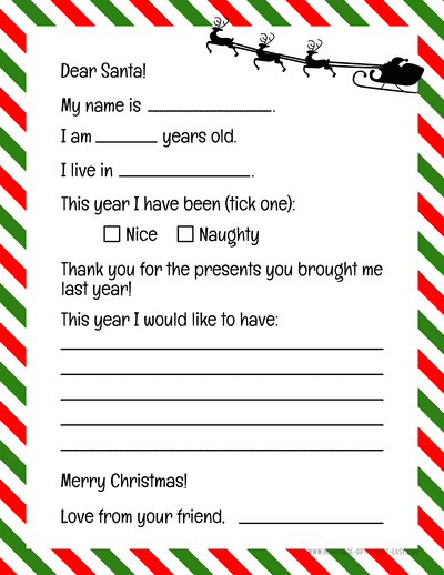 dear santa letterhead