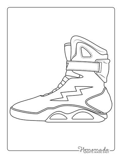 Shoe Coloring Pages Drippy High Ankle Basketball Shoe